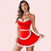 French Daina Red Lace Maid Costume with Luxury Panty Gift
