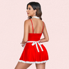 French Daina Red Lace Maid Costume with Luxury Panty Gift