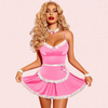 French Daina Pink Lace French Maid Costume with Luxury Panty Gift