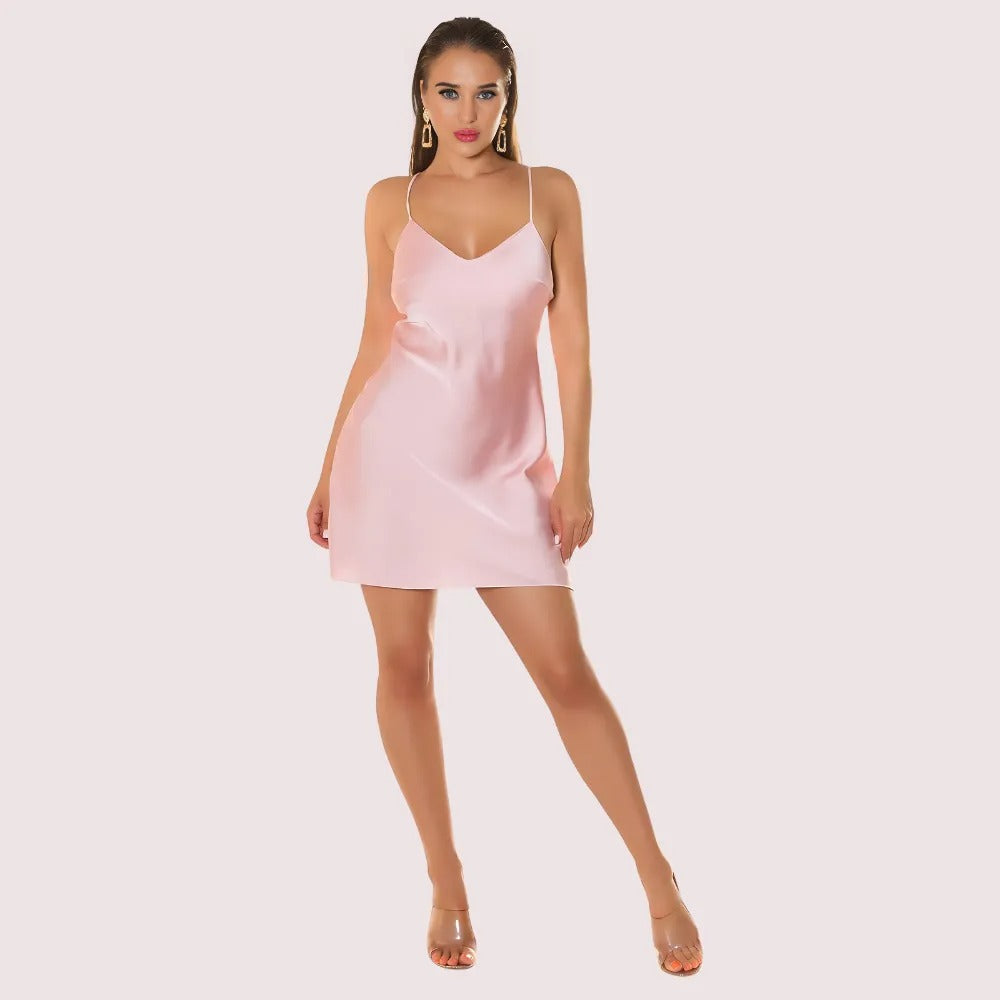 Summer Party Satin Backless Dress