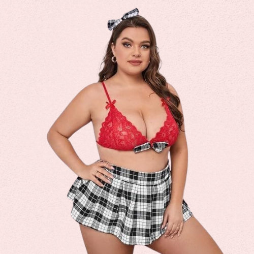 French Daina Sexy Schoolgirl Roleplay Costume with Luxury Panty Gift