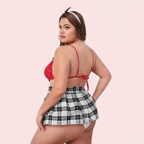 French Daina Sexy Schoolgirl Roleplay Costume with Luxury Panty Gift