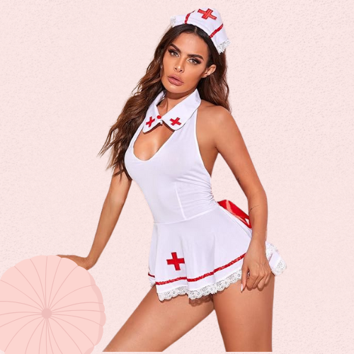 French Daina Nurse Role-Play Costume with Luxury Lace Panty