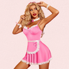 French Daina Pink Lace French Maid Costume with Luxury Panty Gift