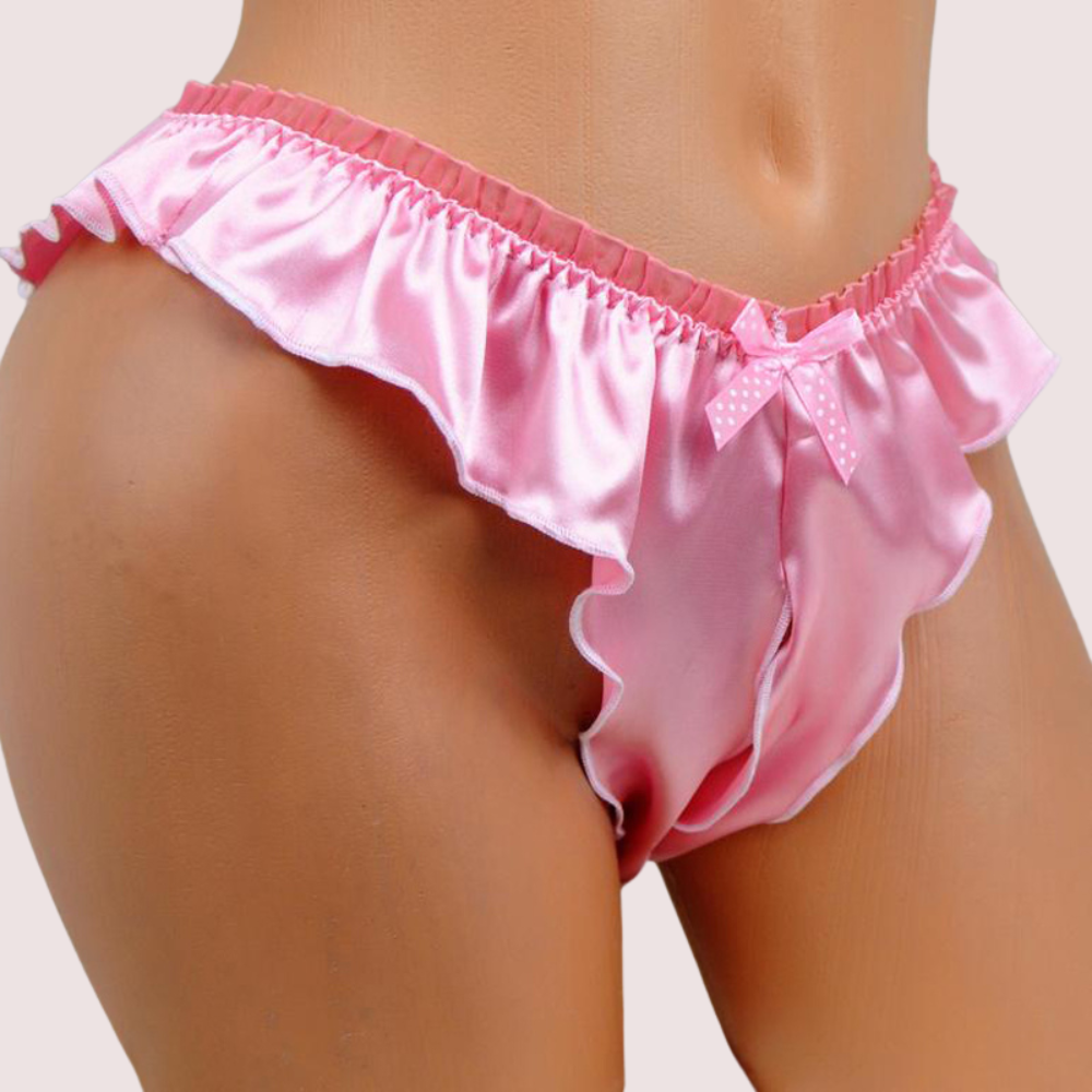 Flirty Crotchless french Knicker Pink