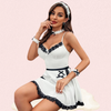 French Daina White Lace Maid Costume with Luxury Panty Gift